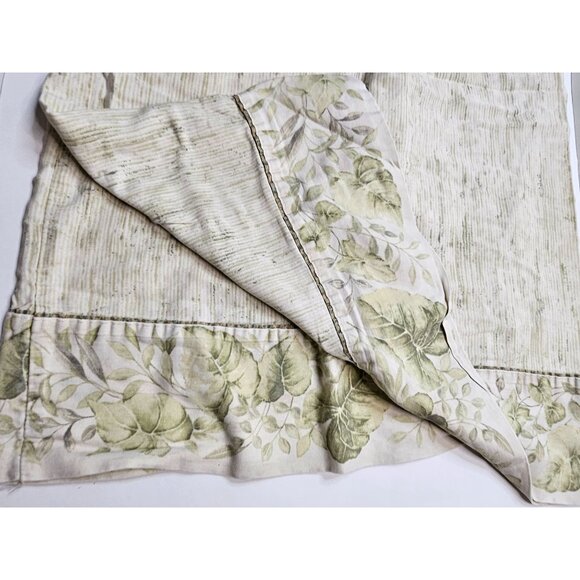 Croscill Home 100% Cotton Floral Print Pillowcases Pair Set of 2 Green Beige - Picture 3 of 9